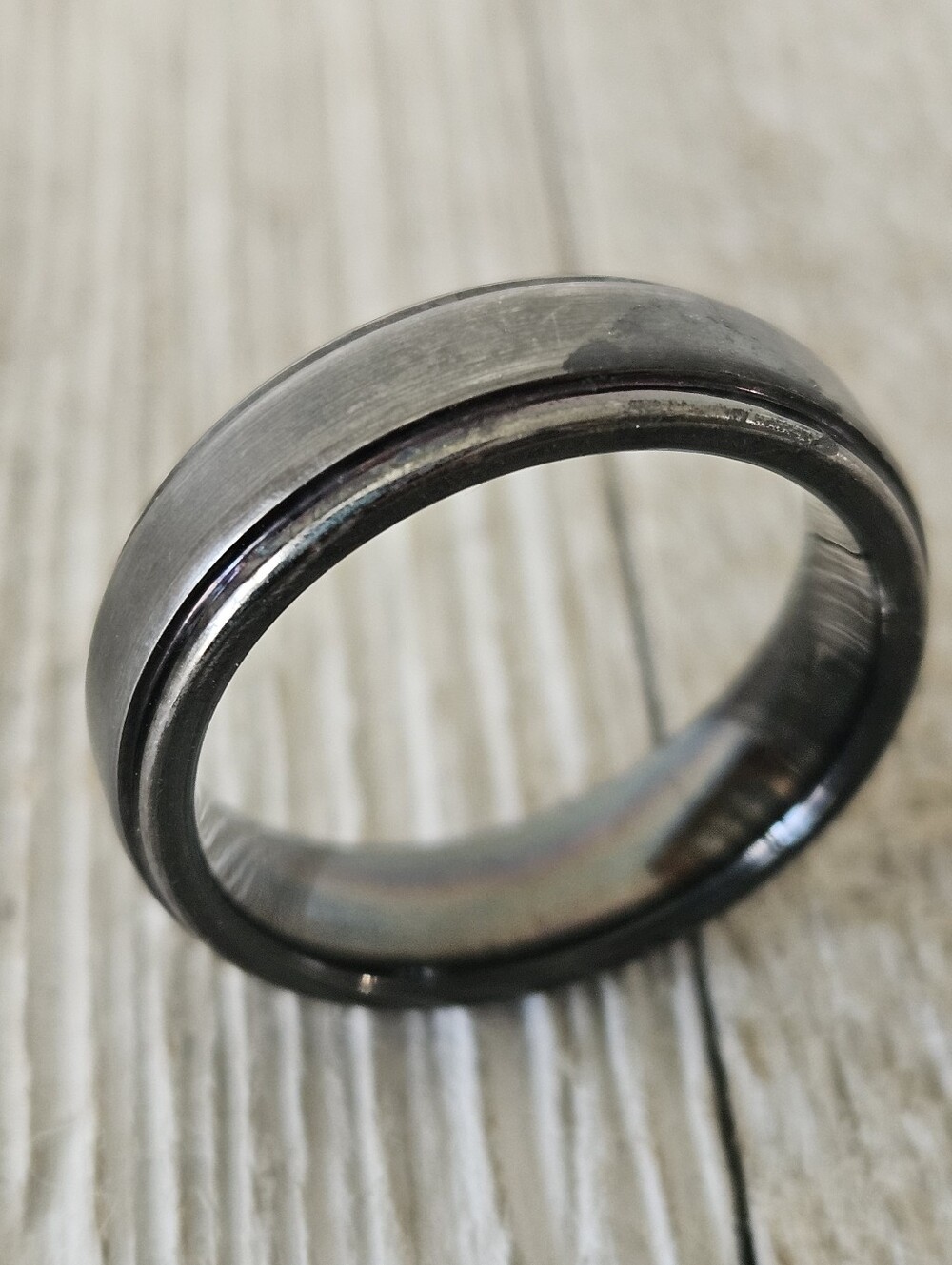 Size 8.5 Triton Tungsten Carbide Graphite Grey Unisex Ring Wedding Band Marked